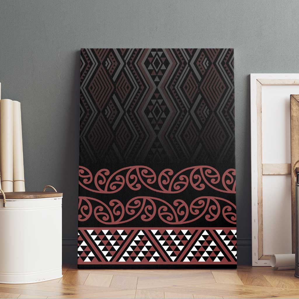Maori Taniko Patterns Canvas Wall Art Brown Niho Taniwha Mix Paatiki Motifs
