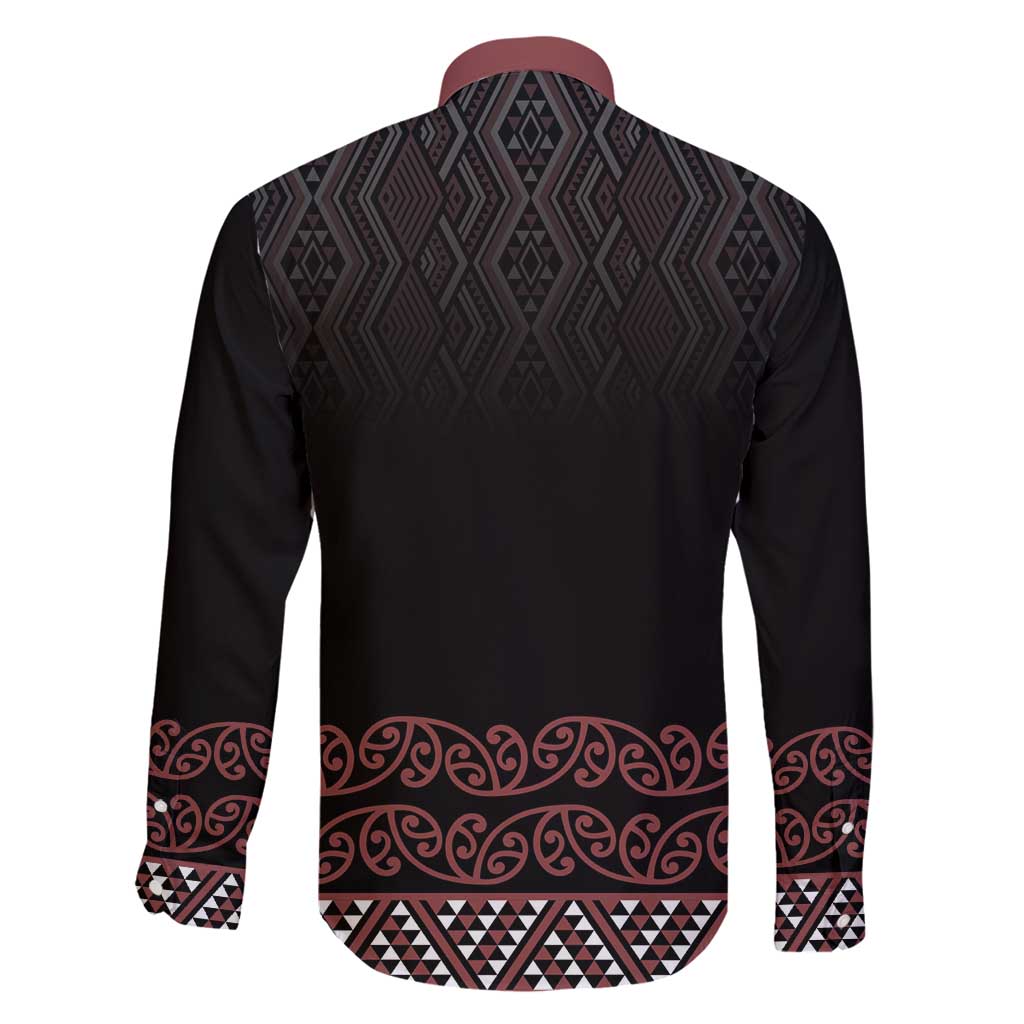 Maori Taniko Patterns Family Matching Long Sleeve Bodycon Dress and Hawaiian Shirt Brown Niho Taniwha Mix Paatiki Motifs
