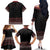 Maori Taniko Patterns Family Matching Off The Shoulder Long Sleeve Dress and Hawaiian Shirt Brown Niho Taniwha Mix Paatiki Motifs
