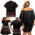 Maori Taniko Patterns Family Matching Off Shoulder Short Dress and Hawaiian Shirt Brown Niho Taniwha Mix Paatiki Motifs