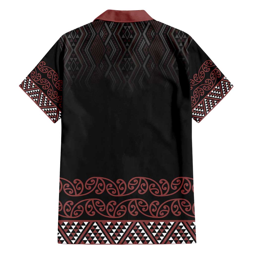 Maori Taniko Patterns Family Matching Off Shoulder Short Dress and Hawaiian Shirt Brown Niho Taniwha Mix Paatiki Motifs