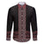 Maori Taniko Patterns Family Matching Off Shoulder Short Dress and Hawaiian Shirt Brown Niho Taniwha Mix Paatiki Motifs