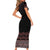 Maori Taniko Patterns Family Matching Short Sleeve Bodycon Dress and Hawaiian Shirt Brown Niho Taniwha Mix Paatiki Motifs