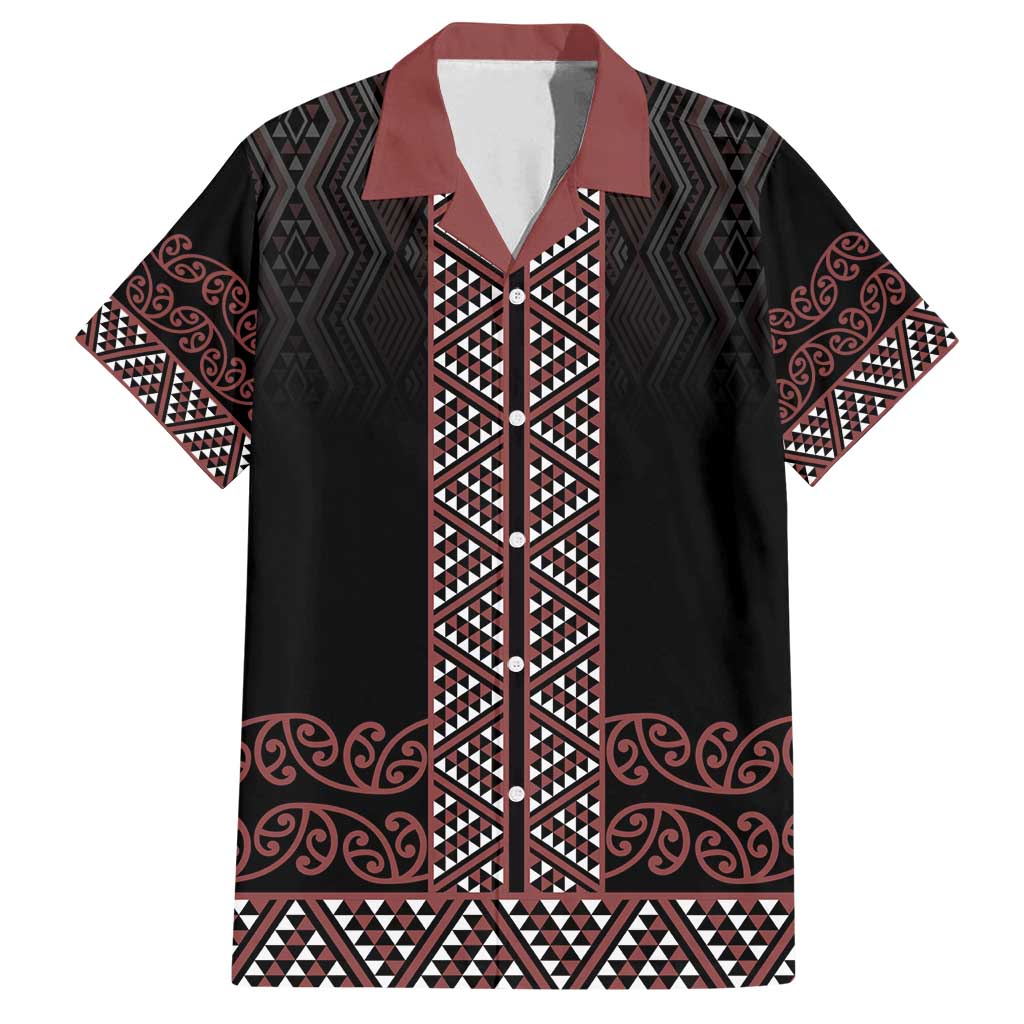 Maori Taniko Patterns Family Matching Tank Maxi Dress and Hawaiian Shirt Brown Niho Taniwha Mix Paatiki Motifs