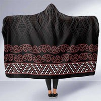Maori Taniko Patterns Hooded Blanket Brown Niho Taniwha Mix Paatiki Motifs