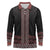 Maori Taniko Patterns Long Sleeve Polo Shirt Brown Niho Taniwha Mix Paatiki Motifs