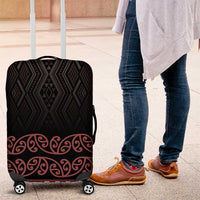 Maori Taniko Patterns Luggage Cover Brown Niho Taniwha Mix Paatiki Motifs