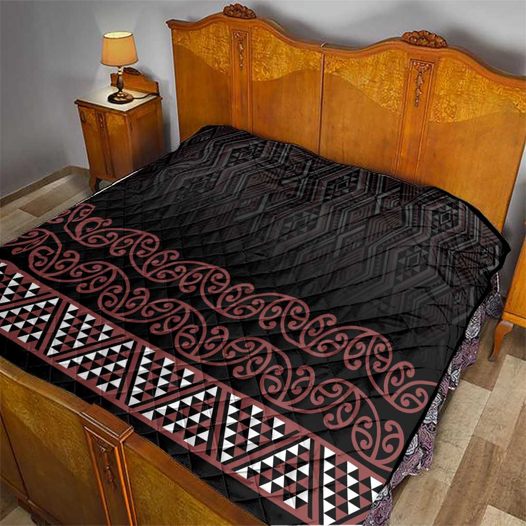 Maori Taniko Patterns Quilt Brown Niho Taniwha Mix Paatiki Motifs