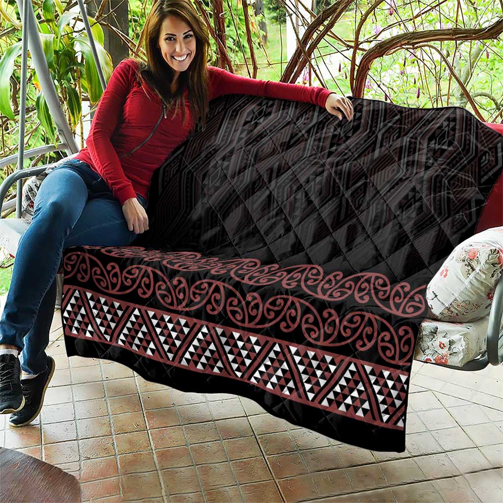 Maori Taniko Patterns Quilt Brown Niho Taniwha Mix Paatiki Motifs