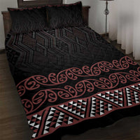 Maori Taniko Patterns Quilt Bed Set Brown Niho Taniwha Mix Paatiki Motifs