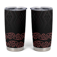 Maori Taniko Patterns Tumbler Cup Brown Niho Taniwha Mix Paatiki Motifs LT7 Brown - Polynesian Pride