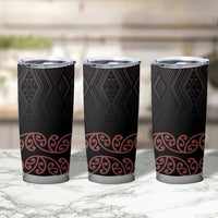 Maori Taniko Patterns Tumbler Cup Brown Niho Taniwha Mix Paatiki Motifs LT7 - Polynesian Pride