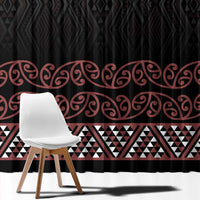 Maori Taniko Patterns Window Curtain Brown Niho Taniwha Mix Paatiki Motifs