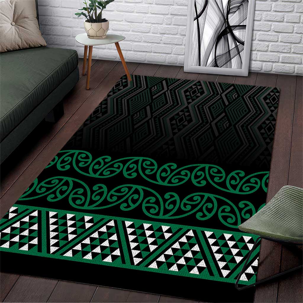 Maori Taniko Patterns Area Rug Pounamu Niho Taniwha Mix Paatiki Motifs