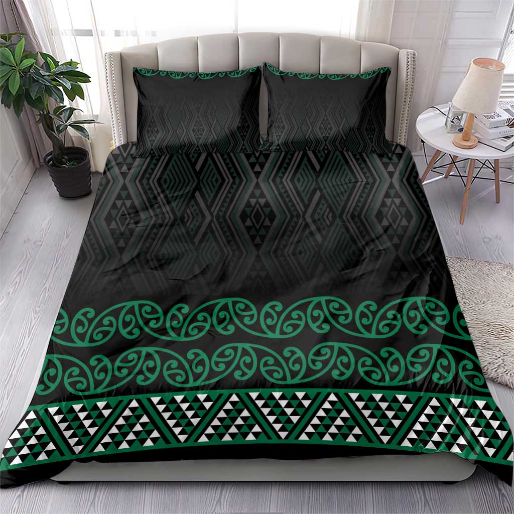 Maori Taniko Patterns Bedding Set Pounamu Niho Taniwha Mix Paatiki Motifs
