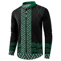 Maori Taniko Patterns Button Sweatshirt Pounamu Niho Taniwha Mix Paatiki Motifs