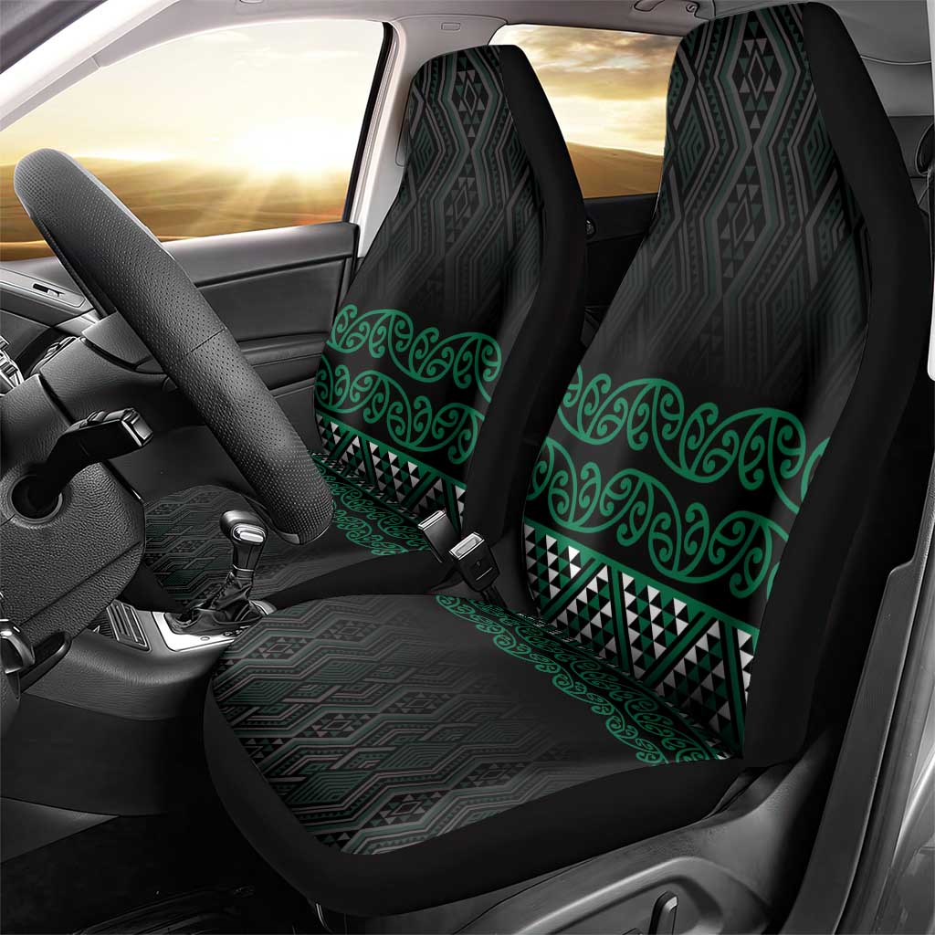 Maori Taniko Patterns Car Seat Cover Pounamu Niho Taniwha Mix Paatiki Motifs