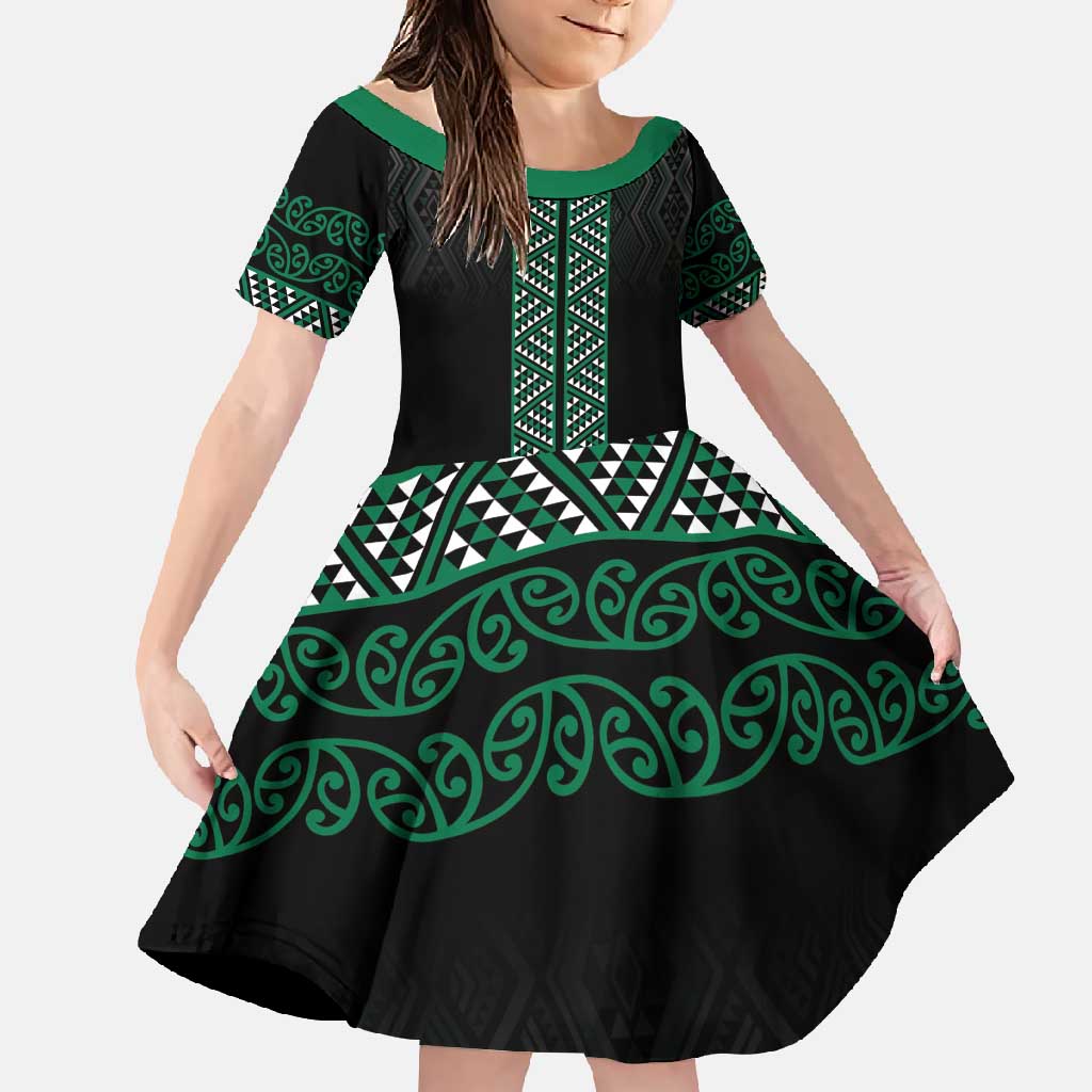 Maori Taniko Patterns Family Matching Long Sleeve Bodycon Dress and Hawaiian Shirt Pounamu Niho Taniwha Mix Paatiki Motifs