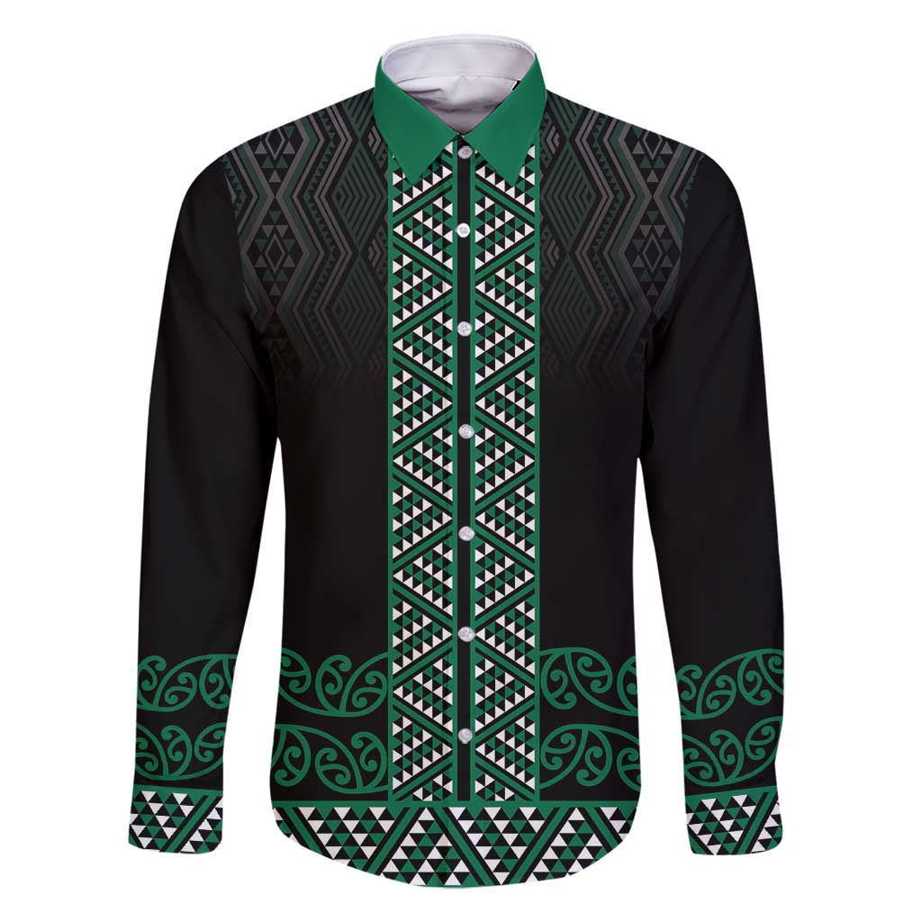 Maori Taniko Patterns Family Matching Long Sleeve Bodycon Dress and Hawaiian Shirt Pounamu Niho Taniwha Mix Paatiki Motifs