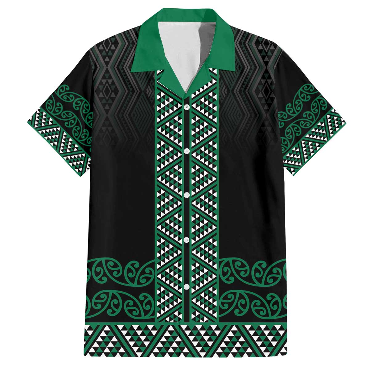 Maori Taniko Patterns Family Matching Off The Shoulder Long Sleeve Dress and Hawaiian Shirt Pounamu Niho Taniwha Mix Paatiki Motifs