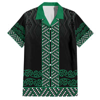 Maori Taniko Patterns Family Matching Off The Shoulder Long Sleeve Dress and Hawaiian Shirt Pounamu Niho Taniwha Mix Paatiki Motifs