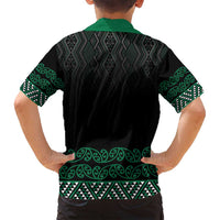 Maori Taniko Patterns Family Matching Off Shoulder Maxi Dress and Hawaiian Shirt Pounamu Niho Taniwha Mix Paatiki Motifs