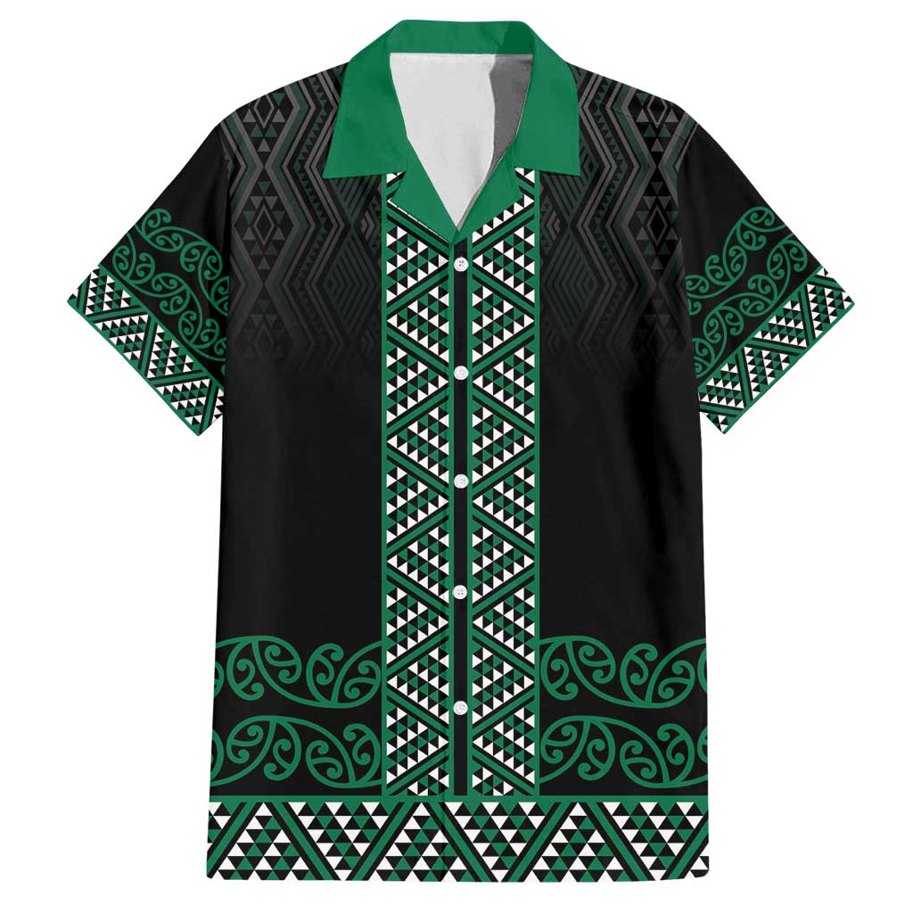 Maori Taniko Patterns Family Matching Off Shoulder Short Dress and Hawaiian Shirt Pounamu Niho Taniwha Mix Paatiki Motifs
