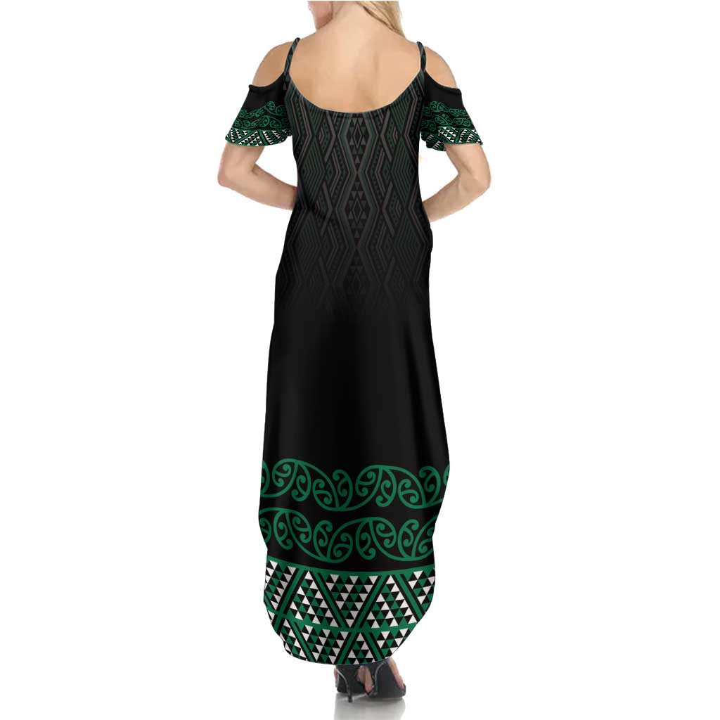 Maori Taniko Patterns Family Matching Summer Maxi Dress and Hawaiian Shirt Pounamu Niho Taniwha Mix Paatiki Motifs