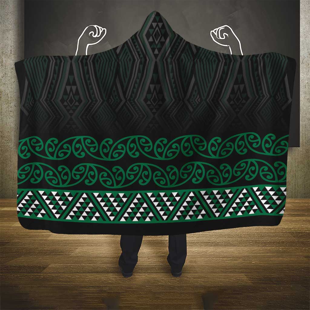 Maori Taniko Patterns Hooded Blanket Pounamu Niho Taniwha Mix Paatiki Motifs