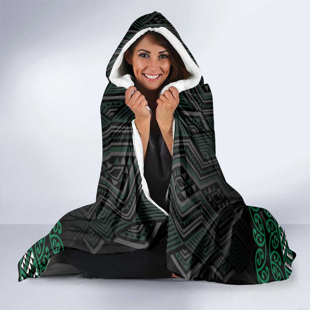 Maori Taniko Patterns Hooded Blanket Pounamu Niho Taniwha Mix Paatiki Motifs