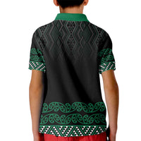 Maori Taniko Patterns Kid Polo Shirt Pounamu Niho Taniwha Mix Paatiki Motifs