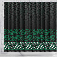 Maori Taniko Patterns Shower Curtain Pounamu Niho Taniwha Mix Paatiki Motifs
