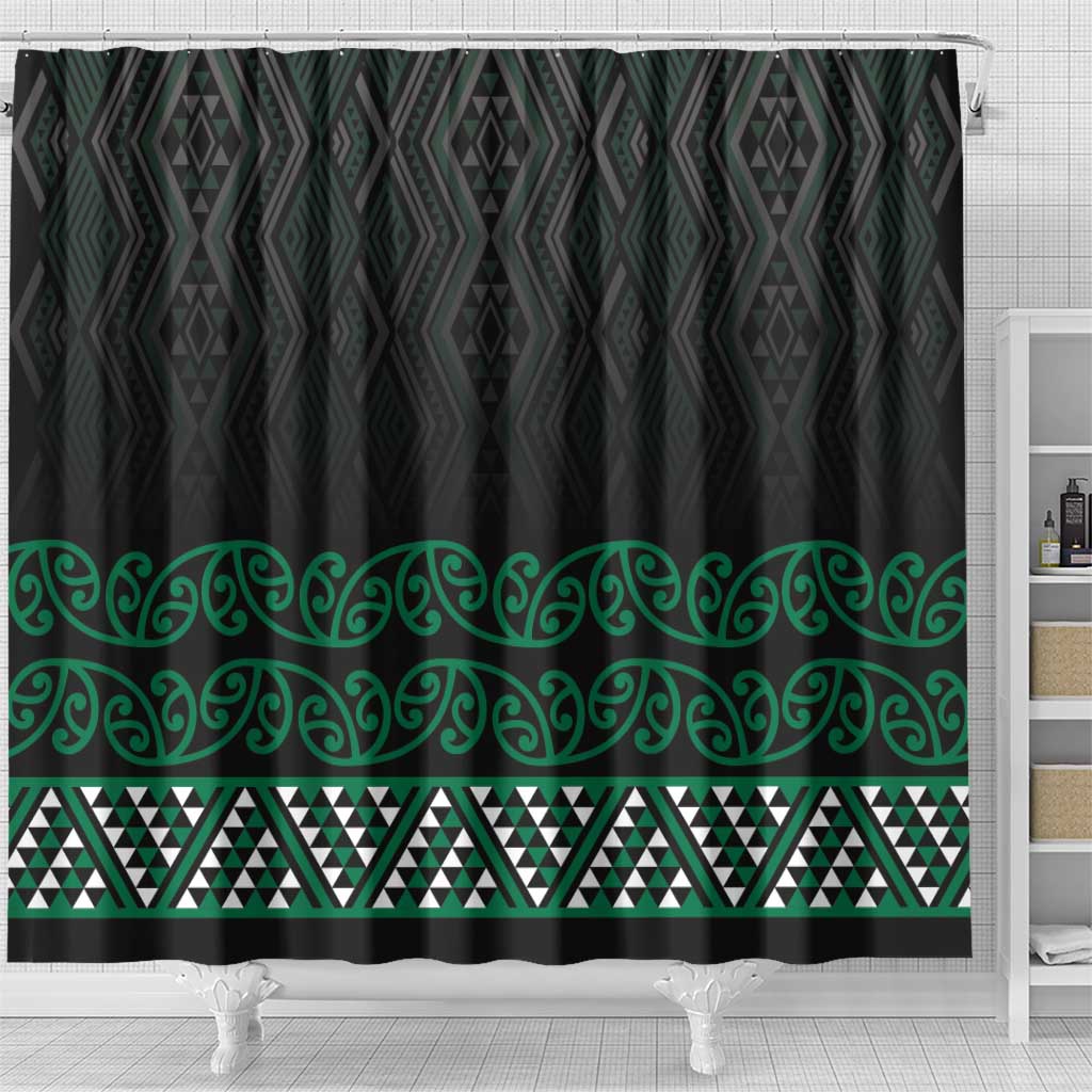 Maori Taniko Patterns Shower Curtain Pounamu Niho Taniwha Mix Paatiki Motifs