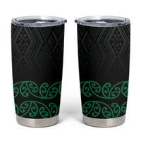 Maori Taniko Patterns Tumbler Cup Pounamu Niho Taniwha Mix Paatiki Motifs LT7 Green - Polynesian Pride