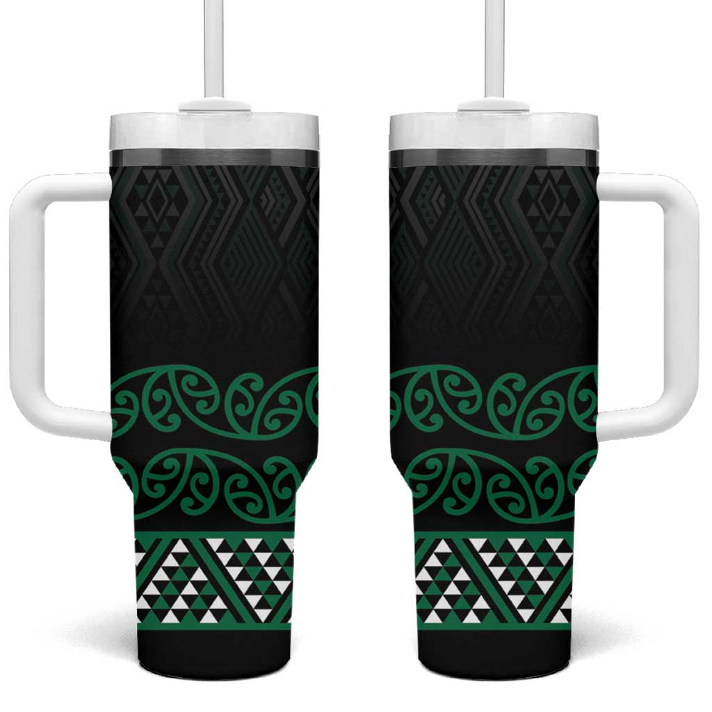 Maori Taniko Patterns Tumbler With Handle Pounamu Niho Taniwha Mix Paatiki Motifs