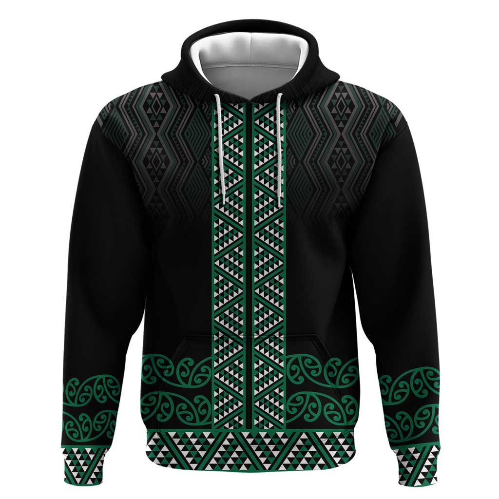 Maori Taniko Patterns Zip Hoodie Pounamu Niho Taniwha Mix Paatiki Motifs