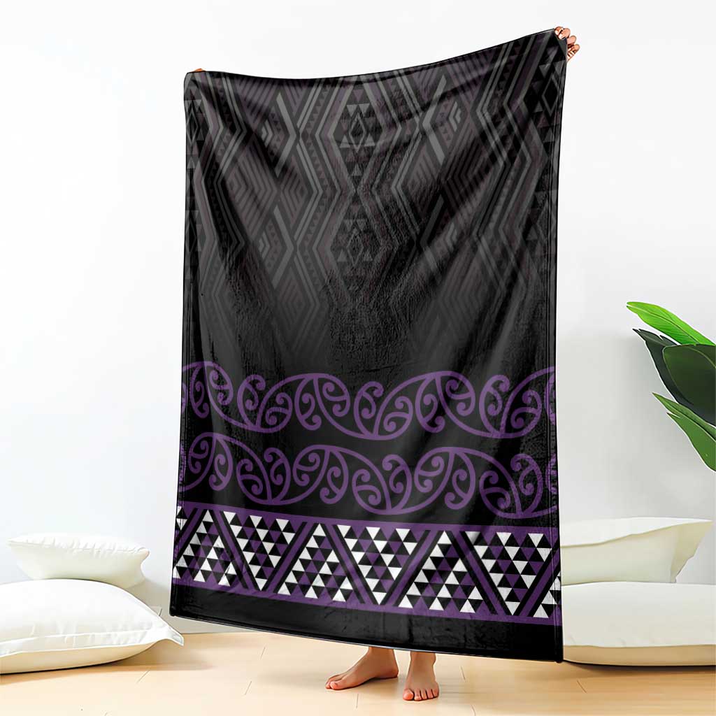 Maori Taniko Patterns Blanket Purple Niho Taniwha Mix Paatiki Motifs