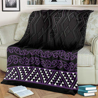 Maori Taniko Patterns Blanket Purple Niho Taniwha Mix Paatiki Motifs
