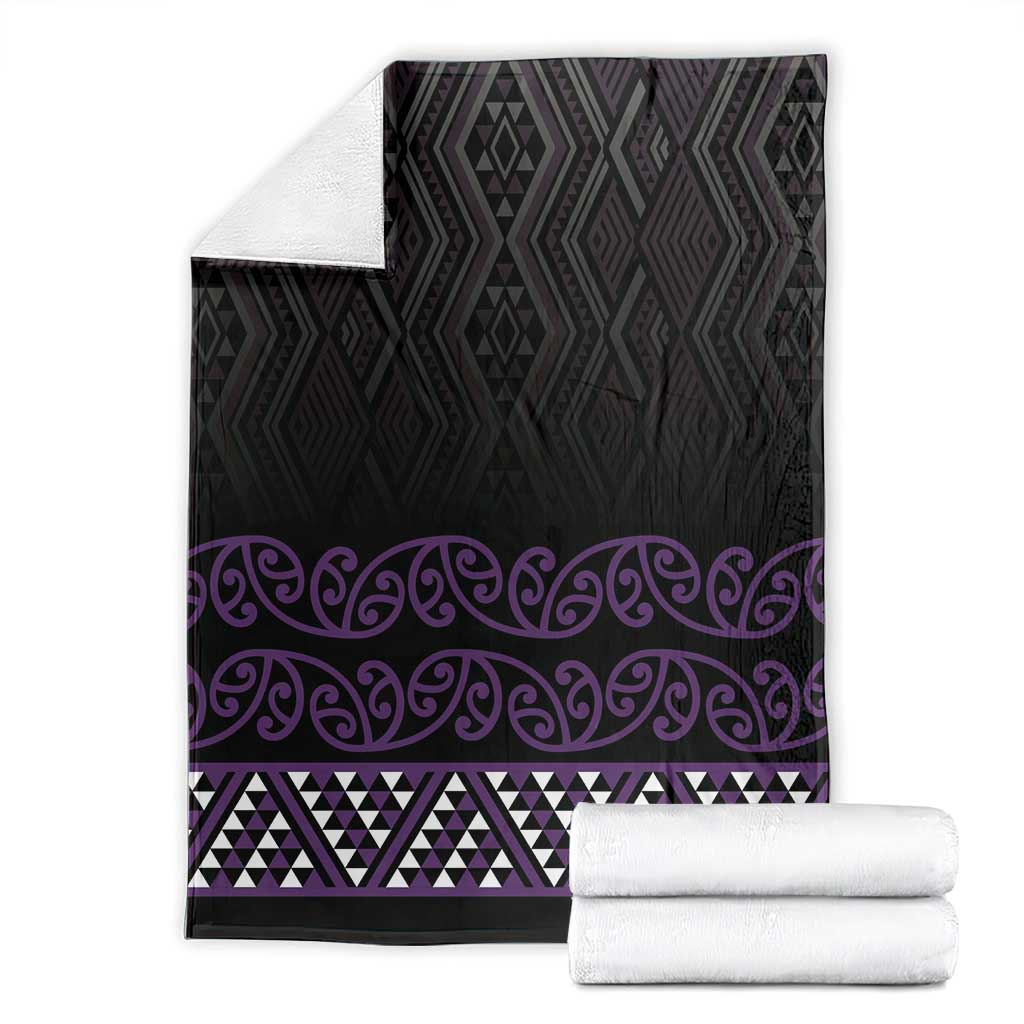 Maori Taniko Patterns Blanket Purple Niho Taniwha Mix Paatiki Motifs
