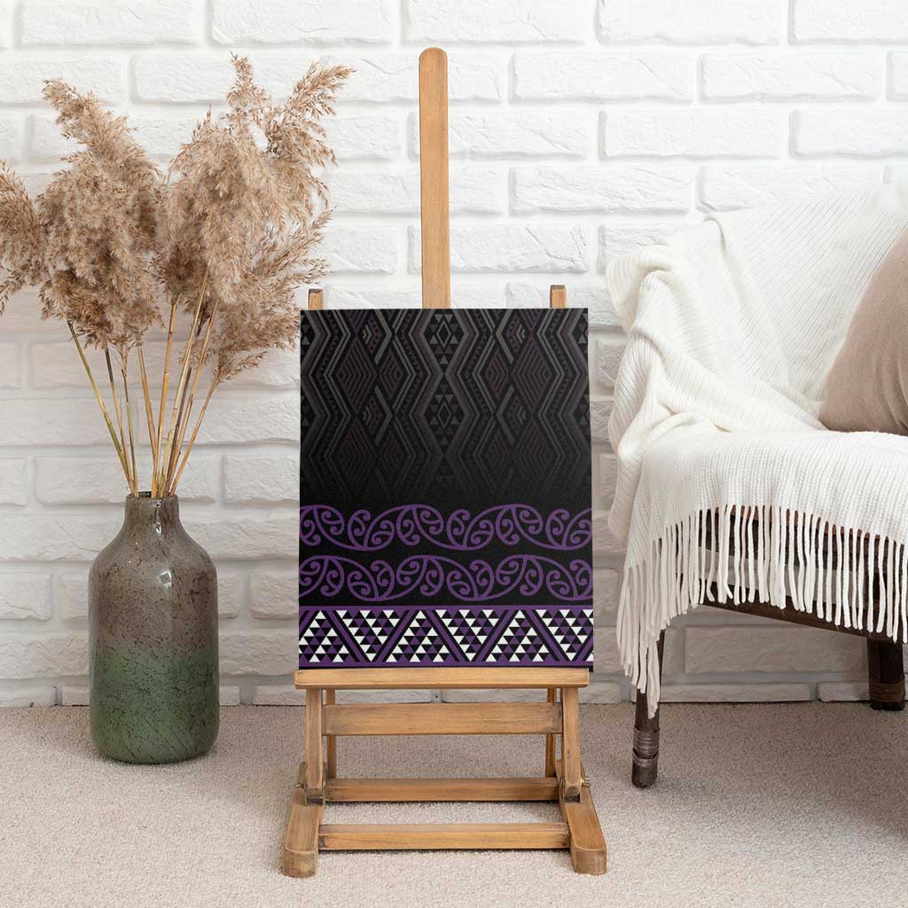 Maori Taniko Patterns Canvas Wall Art Purple Niho Taniwha Mix Paatiki Motifs