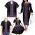 Maori Taniko Patterns Family Matching Off The Shoulder Long Sleeve Dress and Hawaiian Shirt Purple Niho Taniwha Mix Paatiki Motifs