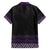 Maori Taniko Patterns Family Matching Off The Shoulder Long Sleeve Dress and Hawaiian Shirt Purple Niho Taniwha Mix Paatiki Motifs