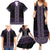 Maori Taniko Patterns Family Matching Summer Maxi Dress and Hawaiian Shirt Purple Niho Taniwha Mix Paatiki Motifs