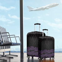 Maori Taniko Patterns Luggage Cover Purple Niho Taniwha Mix Paatiki Motifs LT7 - Polynesian Pride
