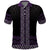 Maori Taniko Patterns Polo Shirt Purple Niho Taniwha Mix Paatiki Motifs