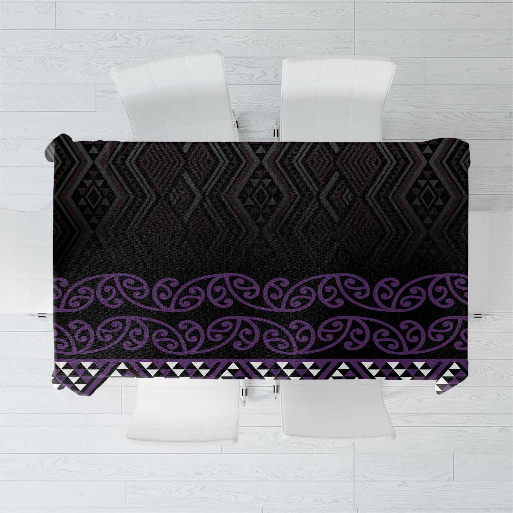 Maori Taniko Patterns Tablecloth Purple Niho Taniwha Mix Paatiki Motifs LT7 Purple - Polynesian Pride