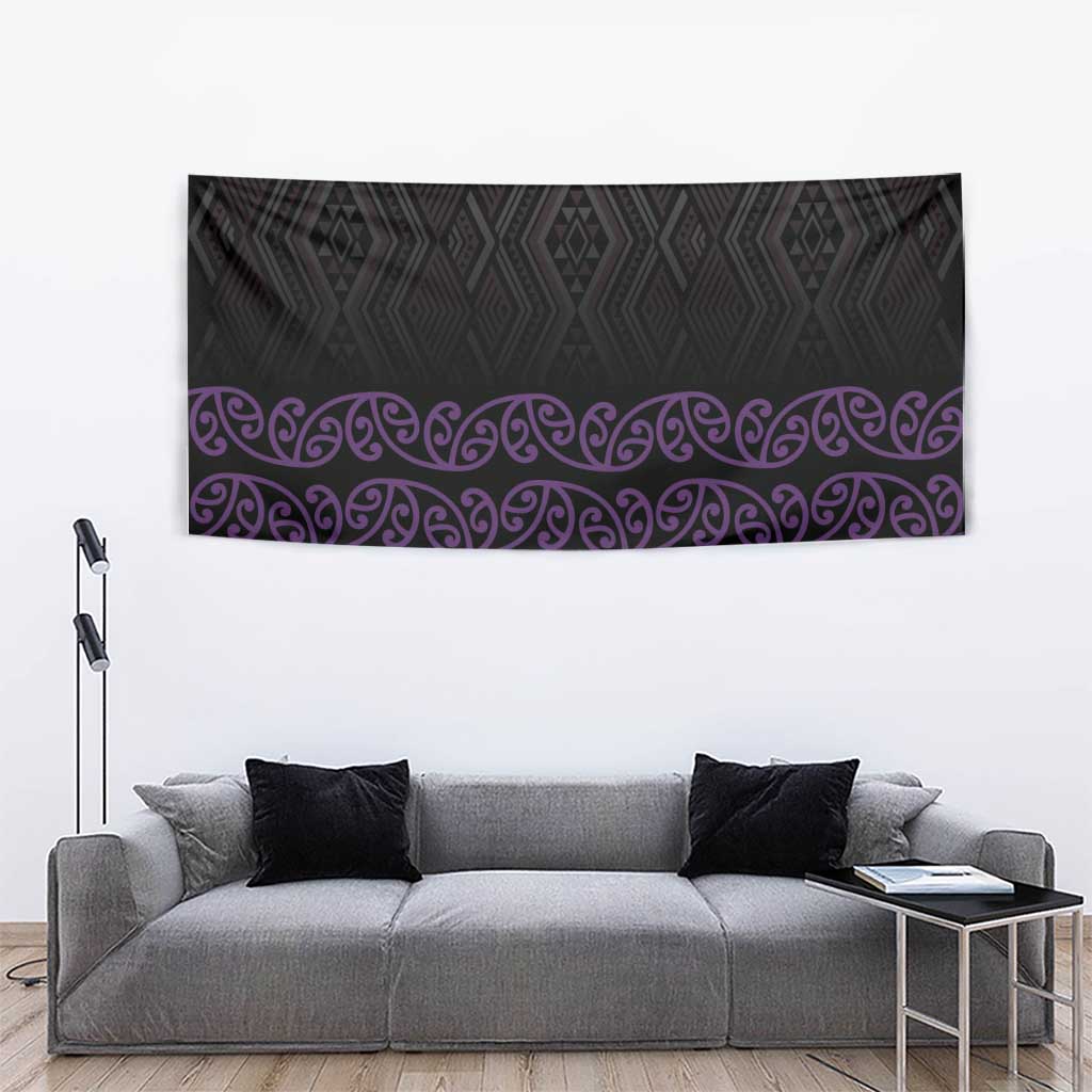 Maori Taniko Patterns Tapestry Purple Niho Taniwha Mix Paatiki Motifs