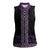 Maori Taniko Patterns Women Sleeveless Polo Shirt Purple Niho Taniwha Mix Paatiki Motifs
