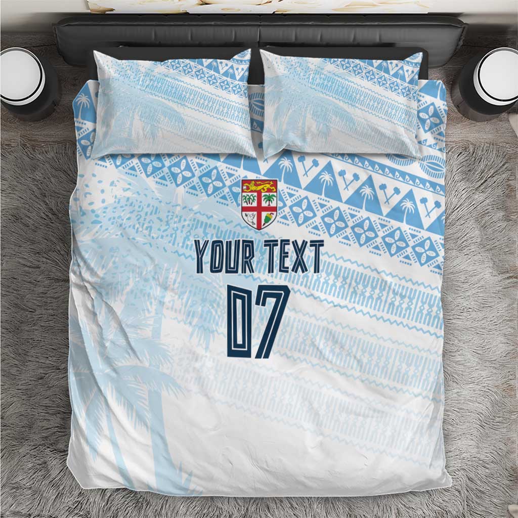 Fiji Rugby Custom Kaiviti Masi Bedding Set Turquoise - Polynesian Pride