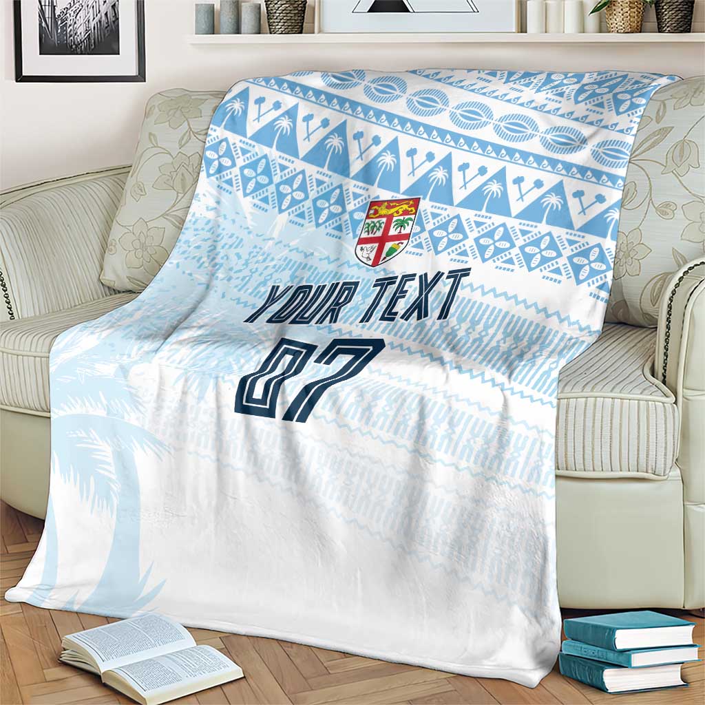 Fiji Rugby Custom Kaiviti Masi Blanket Turquoise - Polynesian Pride